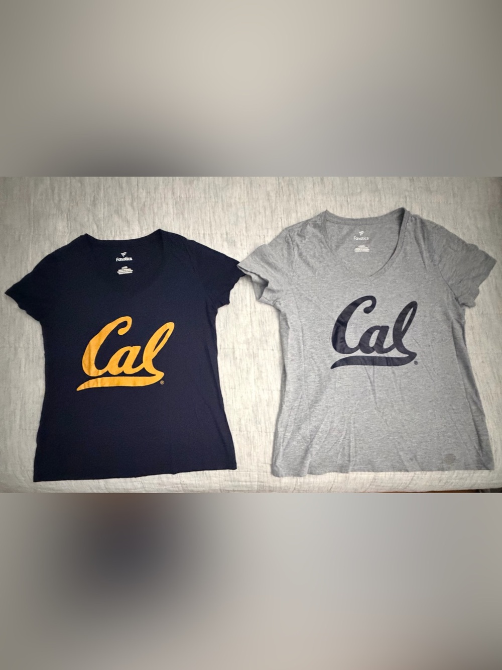 Fanatics Navy & Gray Cal Script Women’s Short Sleeve Tees